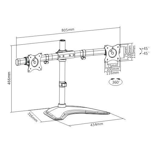 デュアルスクリーン関節式モニタースタンド LDT08-T02 ほとんどの13"-27" LCDモニター用 from china(chinese)