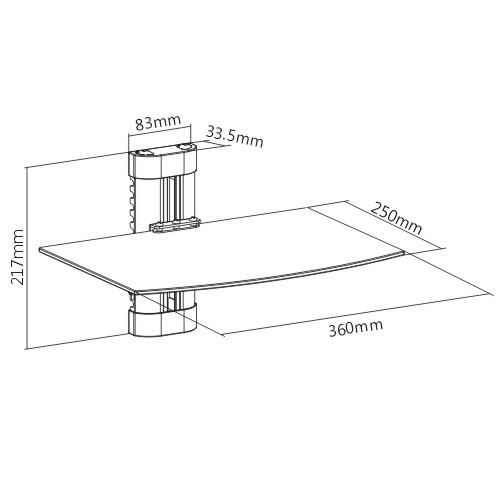 エコノミー高さ調節可能なDVD壁掛け金具 DVD-291 DVDプレーヤーまたはAVコンポーネント用のシングルシェルフ from china(chinese)