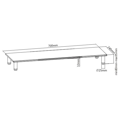 Adjustable Tempered Glass Surface Riser STB-033 Reduce eye/neck strain from china(chinese)