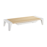 White Birch Monitor Riser with Increased Height and Drawer