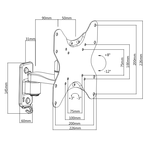 SOPORTE DE PARED MODULAR PARA TV DE MOVIMIENTO COMPLETO LDA29-221S  from china(chinese)