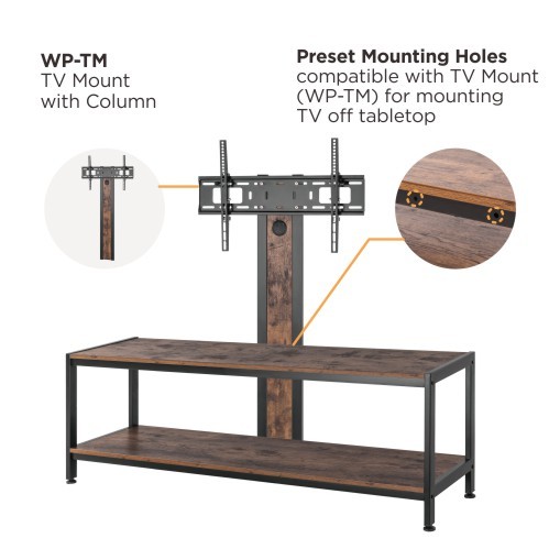 2-Tier Industrial Style Media Console (Medium) WP2002M A Mix of Urban and Rustic Loft Appeal from china(chinese)