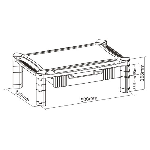 SOPORTE MODULAR INTELIGENTE MULTIUSOS CON CAJÓN (SUPERFICIE GRANDE) AMS-2L Se adapta a la mayoría de monitores, portátiles, impresoras y otras máquinas de oficina de 13" - 32" from china(chinese)