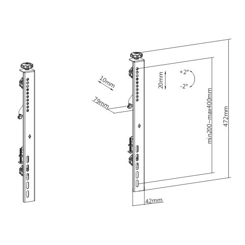 BRACKET DE MICROAJUSTE PARA SOPORTE DE VIDEOWALL LVS02-40M Compatible con Series LVS02/LVC03-FL from china(chinese)