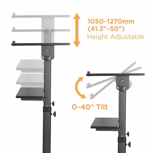 Height Adjustable Multi-Purpose Mobile Workstation with Tiltable Desktop  WST-01A Ideal for Use as Stand Up Computer Desk/Presentation Desk/Speaker's Portable Lectern Podium from china(chinese)