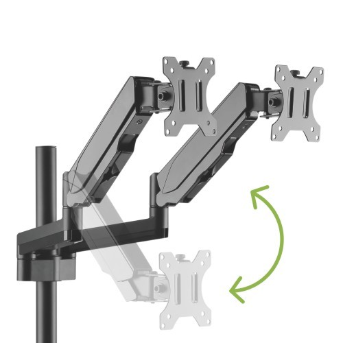 Pole Held Floating Sit-Stand Desk Converter with Dual Monitor Mount DWS20-C02 Keep Yourself in Right Position from china(chinese)
