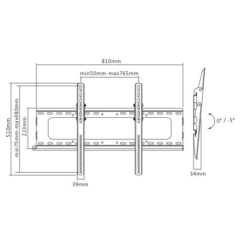 Anti-theft Heavy-duty Fixed Curved & Flat Panel TV Wall Mount PLB-1N For most 37''-70" curved & flat panel TVs from china(chinese)