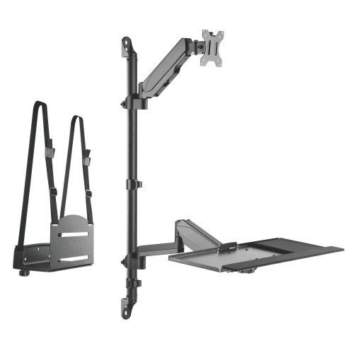 Single Screen Pole Held Computer Wall Mount with CPU Holder WWS04-01 Keep Yourself in Right Position from china(chinese)
