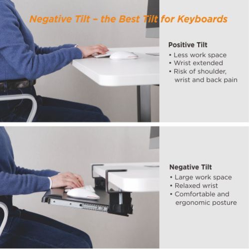 Tilting Clamp-On Keyboard Tray KBT-08T Frees-up Desk Space with Easy Installation from china(chinese)