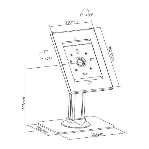 Anti-theft Countertop Tablet Kiosk Stand for 9.7" iPad/iPad Air/iPad Pro PAD26-02 Ideal for Trade Show, Store Display and More Public Places from china(chinese)