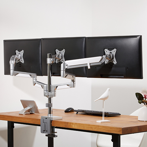 Triple Monitors Pole-Mounted Epic Gas Spring Aluminum Monitor Arm LDT37-C036P For Most 17"-27" Monitors from china(chinese)