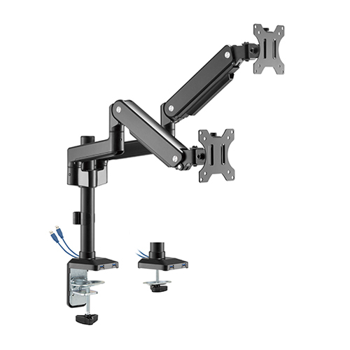 Dual Monitors Pole Mounted Premium Aluminum Spring-Assisted Monitor Arm with 3.0 USB Cables Included LDT53-C024UP For most 17"-32" Monitors from china(chinese)
