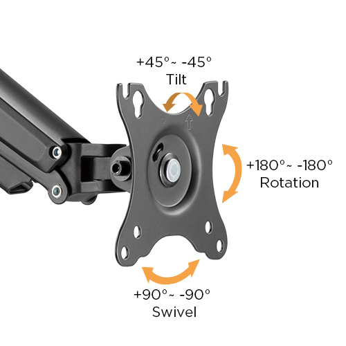 Single Monitor Aluminum Gas Spring Monitor Arm LDT47-C012 For 17"-27" Monitors from china(chinese)