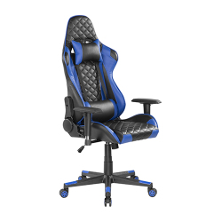 Diamond Quilted PU Gaming Chair with Headrest and Lumbar Support