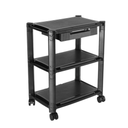 3-Tier Mobile Modular Multi-Purpose Smart Stand with Drawer and Shelf (Large Surface)
