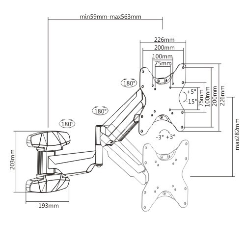 Interactive Counterbalance Height Adjustable TV Wall Mount LDA24-222 For most 23''-42'' curved & flat panel TVs from china(chinese)