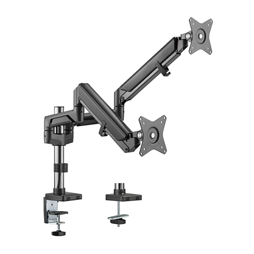 Dual Monitors Pole-Mounted Epic Gas Spring Aluminum Monitor Arm LDT37-C024P For Most 17"-32" Monitors from china(chinese)