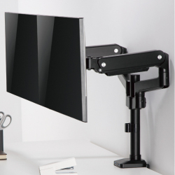Dual Monitors Pole Mounted Premium Aluminum Spring-Assisted Monitor Arm with 3.0 USB Cables Included