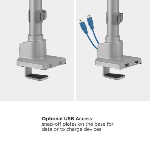 Single Monitor Pole-Mounted Thin Gas Spring Monitor Arm with USB Ports LDT62-C012UP For most 17"~32" Monitors from china(chinese)