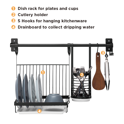 Wall Hanging Kitchen Flexible Layer Frame Rack Storage - China Cabinet  Ss201 Dish Rack and Kitchen Cabinet Organizer price