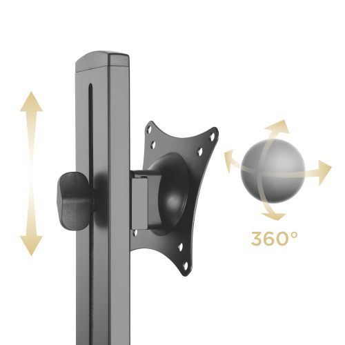 Gas Spring Floating Sit-Stand Desk Converter with Single Monitor Mount  DWS21-C01 For 17"~32" Monitors from china(chinese)