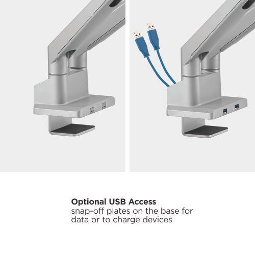 Dual Monitor Thin Gas Spring Monitor Arm with USB Ports LDT62-C024U For most 17"~32" Monitors from china(chinese)