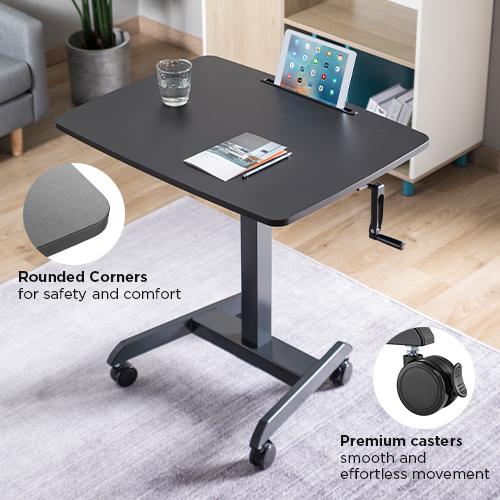 キャスター付き手動式高さ調節可能なワークステーション FWS08-4 アクティブなワークスタイルのための省スペースソリューション from china(chinese)