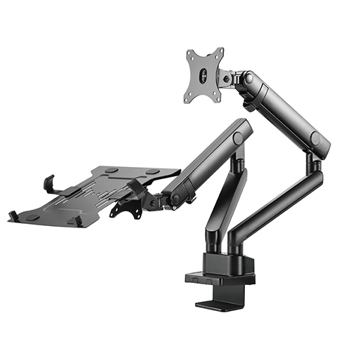 Aluminum Slim Spring-Assited Monitor Arm with Laptop Holder LDT20-C024ML Use Laptop for Instants, Use Desktop for Works Required More Computer Power from china(chinese)