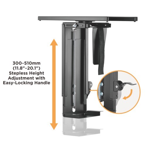 SOPORTE PARA CPU DEBAJO DEL ESCRITORIO AJUSTABLE SIN ESCALAS CON RIEL DESLIZANTE  CPB-20 Con un Mango de Bloqueo Fácil para Ajuste de Altura from china(chinese)