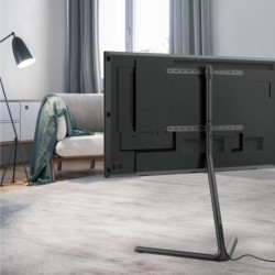 Modernist Linear Studio TV Floor Stand with V-Base