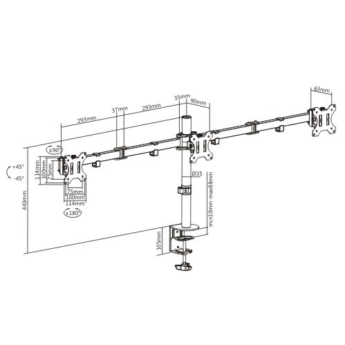 Triple Monitor Economy Articulating Stand LDT12-C034N Create more desk space for more productivity and organization from china(chinese)