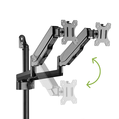 Dua Screen Pole Held Computer Wall Mount with CPU Holder WWS04-02 Keep Yourself in Right Position from china(chinese)