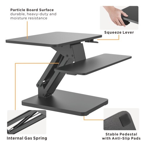 Gas Spring Sit-Stand Desk Converter DWS25-T01 Effortless, Comfortable, and Ergonomic from china(chinese)