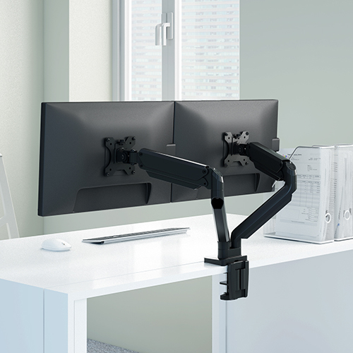 Premium Dual Monitors Aluminum Gas Spring Monitor Arm with USB Ports LDT26-C024U Adjust and Position Your Monitor - Perfect for Smaller Desktop from china(chinese)