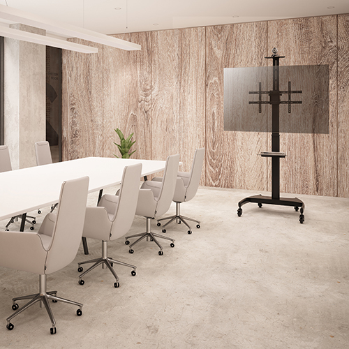 Telescopic Height-Adjustable Steel TV Cart TTV06-46TW For 37"-70" Flat Panel TVs from china(chinese)