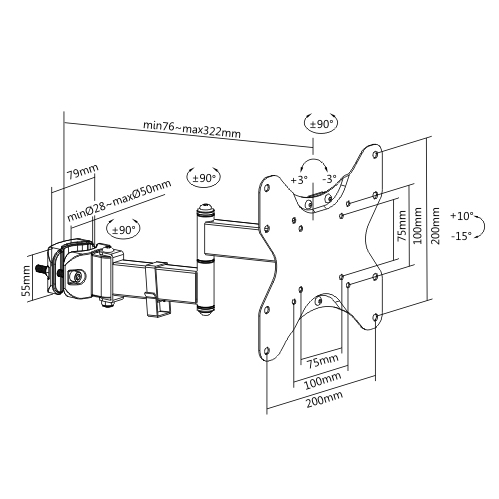 Full-Motion TV Pole Mount  LDA36-222 When Only a Pole Mount Will Do  from china(chinese)
