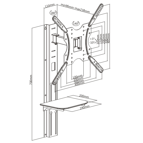 Versatile TV Wall Mount Bracket with Support Shelf Supplier and ...