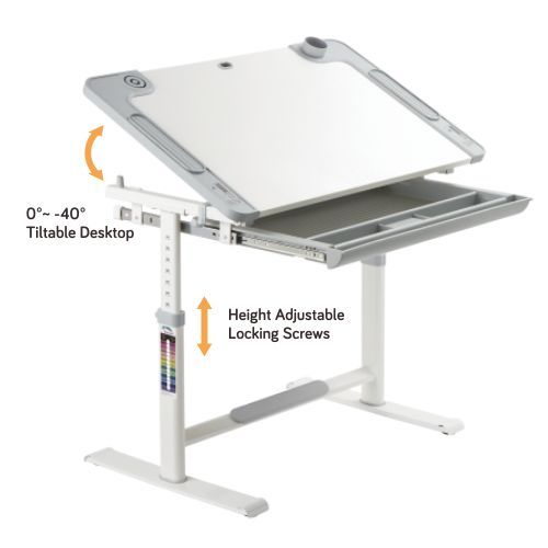 Adjustable Kids Desk and Chair Set  B301 Lockable Gas Spring Tilting Design & 45° Inclined Crossbar with Footrest from china(chinese)