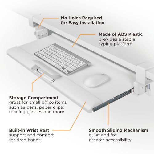 Tilting Clamp-On Keyboard Tray KBT-08T Frees-up Desk Space with Easy Installation from china(chinese)