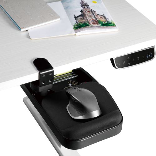Clamp on Swivel Storage Tray with Mouse Platform