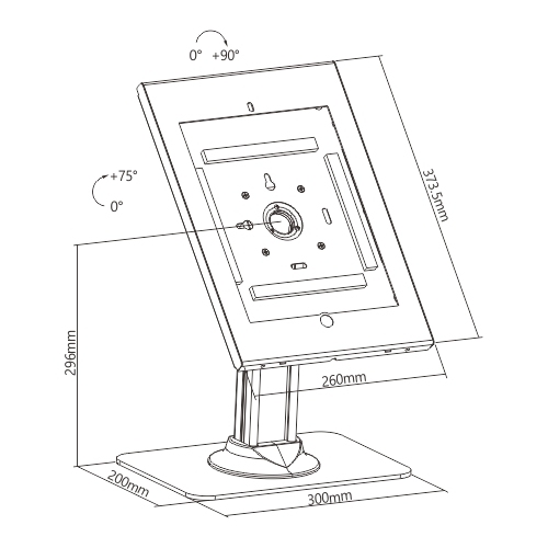 SOPORTE QUIOSCO DE MESA ANTIRROBO PARA TABLET IPAD PRO DE 12,9" (GEN 1/2) PAD26-02L Ideal para Ferias Comerciales, Exhibiciones de Tiendas y Más Lugares Públicos from china(chinese)