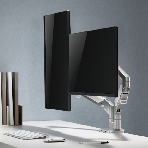 Dual Monitors Space-Saving Gas Spring Monitor Arm with USB LDT44-C024U For Most 17''-32'' Monitors from china(chinese)