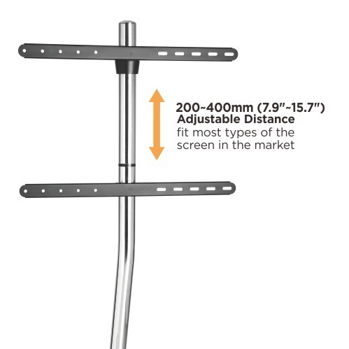 Modernist Linear Chrome Plated Studio TV Floor Stand with V-Base FS17-46F-01 Bring Aesthetics to Any Viewing Area from china(chinese)