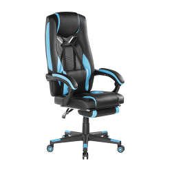 Premium PU Gaming Chair with Lumbar Support and Retractable Footrest