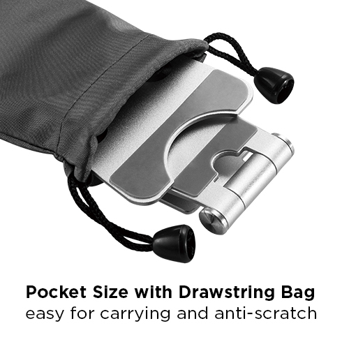 Portable Aluminum Cell Phone Stand with Dual Adjustable Panels PHS02-2S Compatible with Smartphones below 6.5" from china(chinese)