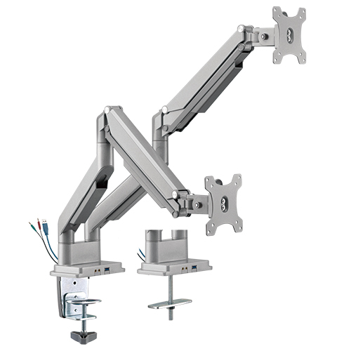 Dual Monitors Performance Gas Spring Aluminum Monitor Arm with USB LDT34-C024U For Most 17"-32" Monitors from china(chinese)