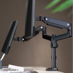 Dual Monitors  Pole Mounted Premium Aluminum Spring-Assisted Monitor Arm 