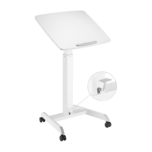 Height Adjustable Mobile Workstation with Foot Pedal and Tiltable Desktop FWS07-1 A Mobile Stand for Presentations or an Active Work Style from china(chinese)