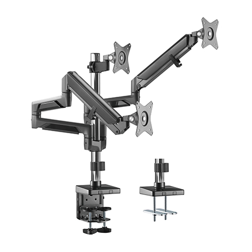 Triple Monitors Pole-Mounted Epic Gas Spring Aluminum Monitor Arm LDT37-C036P For Most 17"-27" Monitors from china(chinese)