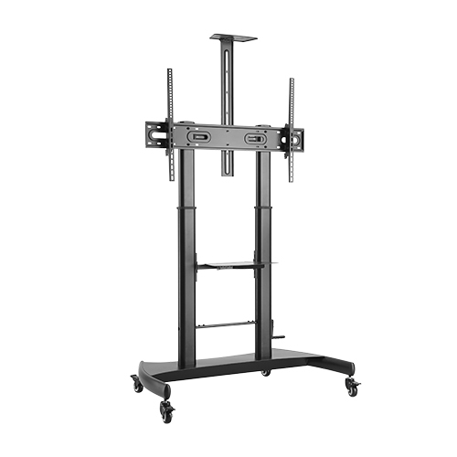 Large Screen Telescopic Height-Adjustable Steel TV Cart with Crank ...